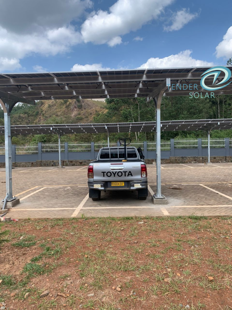 Rwanda 110kw T-Shape Carport from Tendersolar